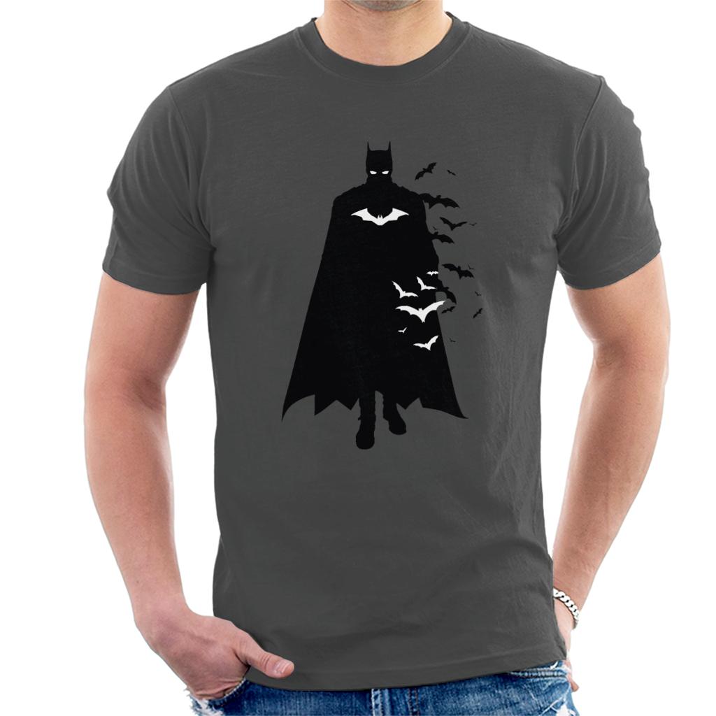 The Batman Silhouette White Bats Men's T-Shirt-ALL + EVERY