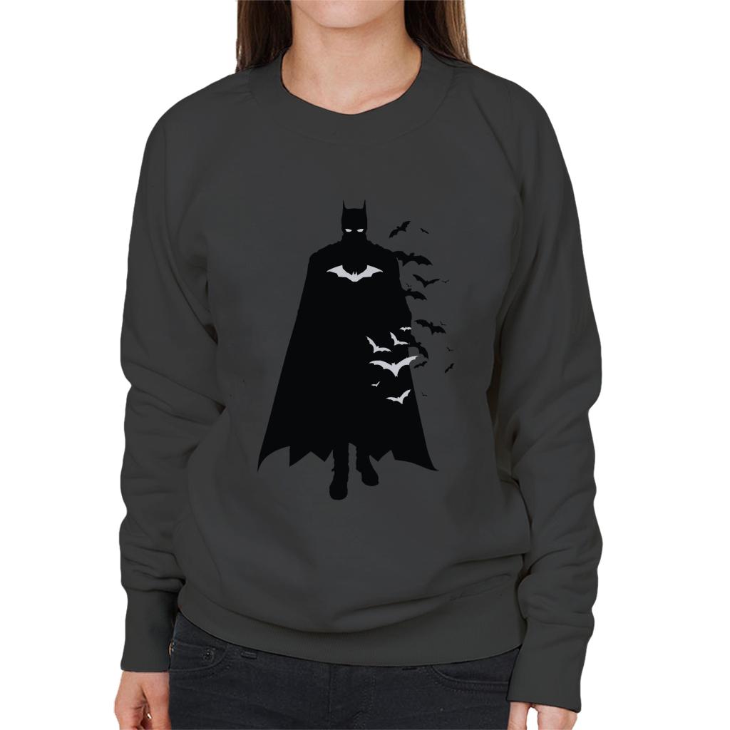 The Batman Silhouette White Bats Women's Sweatshirt-ALL + EVERY