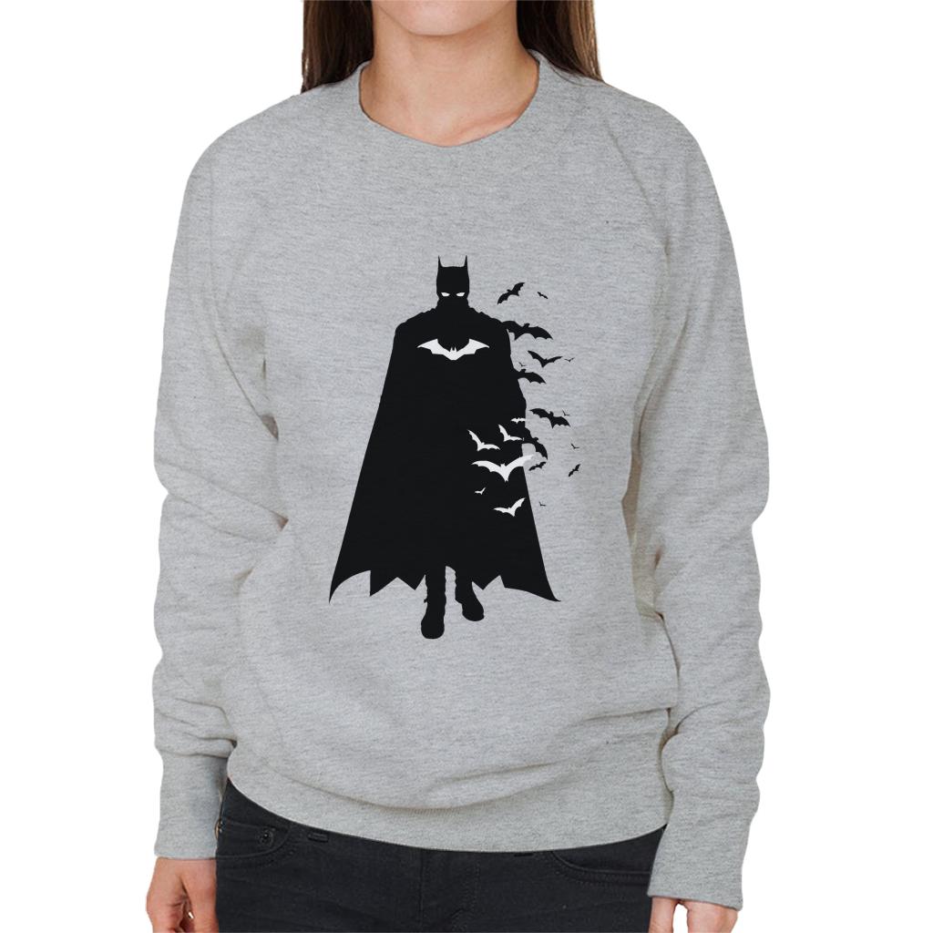 The Batman Silhouette White Bats Women's Sweatshirt-ALL + EVERY