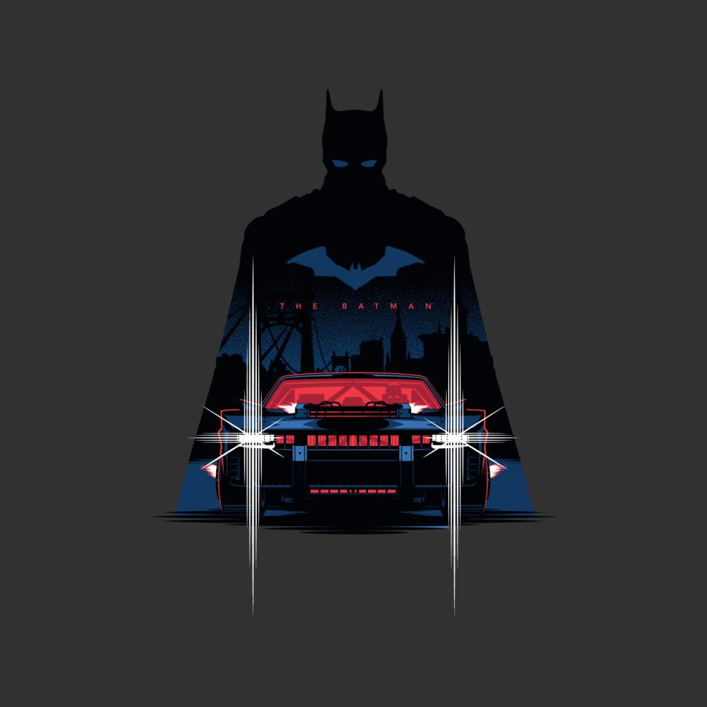 The Batman Silhouette Batmobile Men's T-Shirt-ALL + EVERY