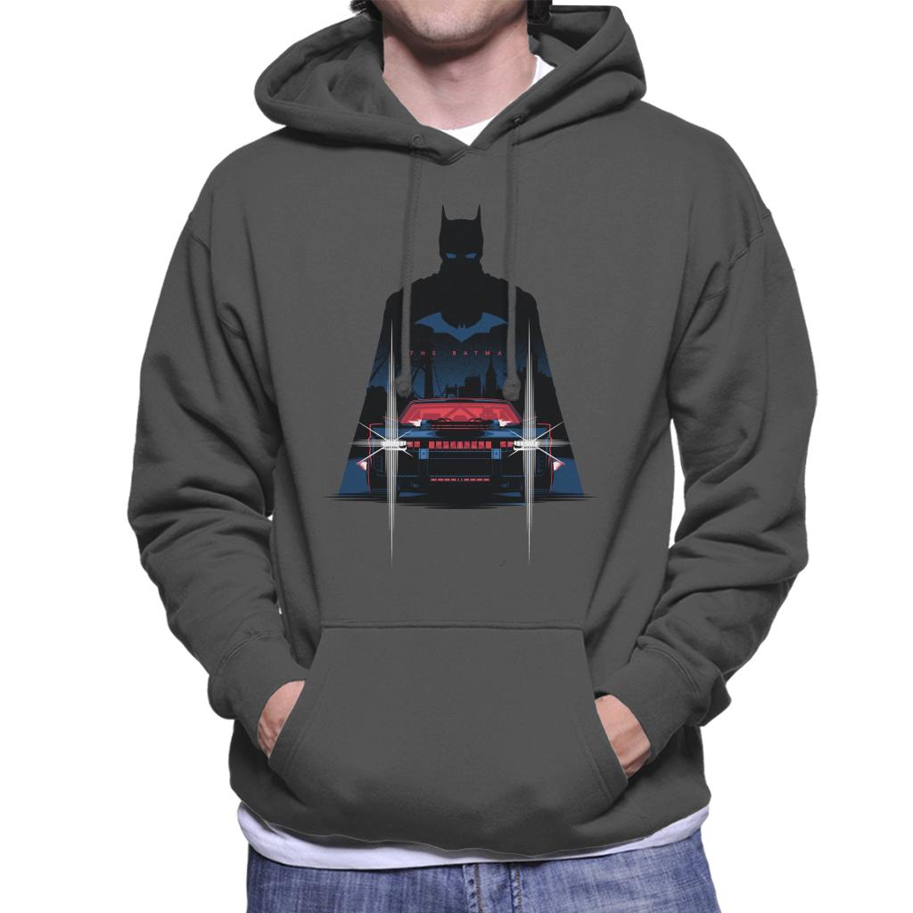 The Batman Silhouette Batmobile Men's Hooded Sweatshirt-ALL + EVERY