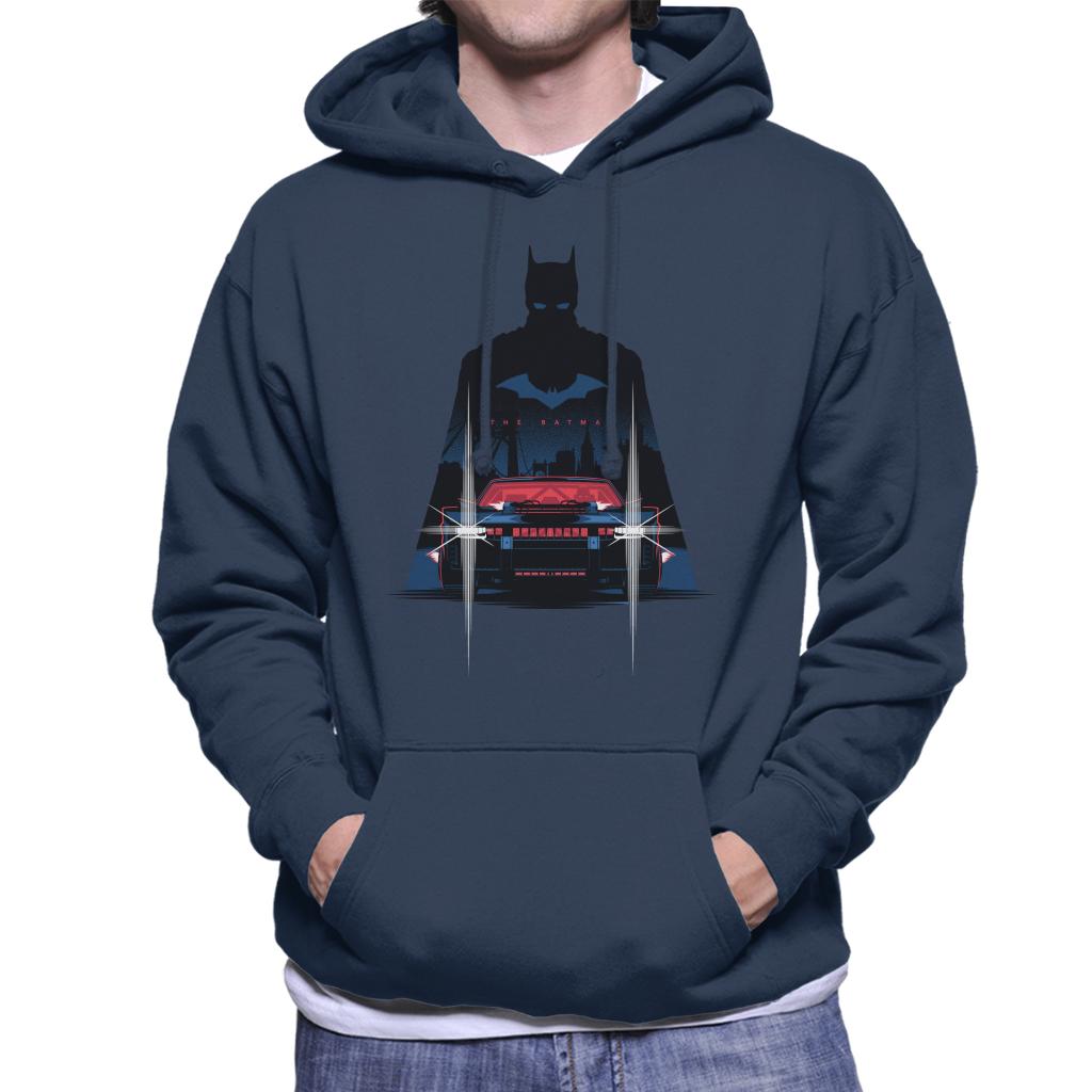 The Batman Silhouette Batmobile Men's Hooded Sweatshirt-ALL + EVERY