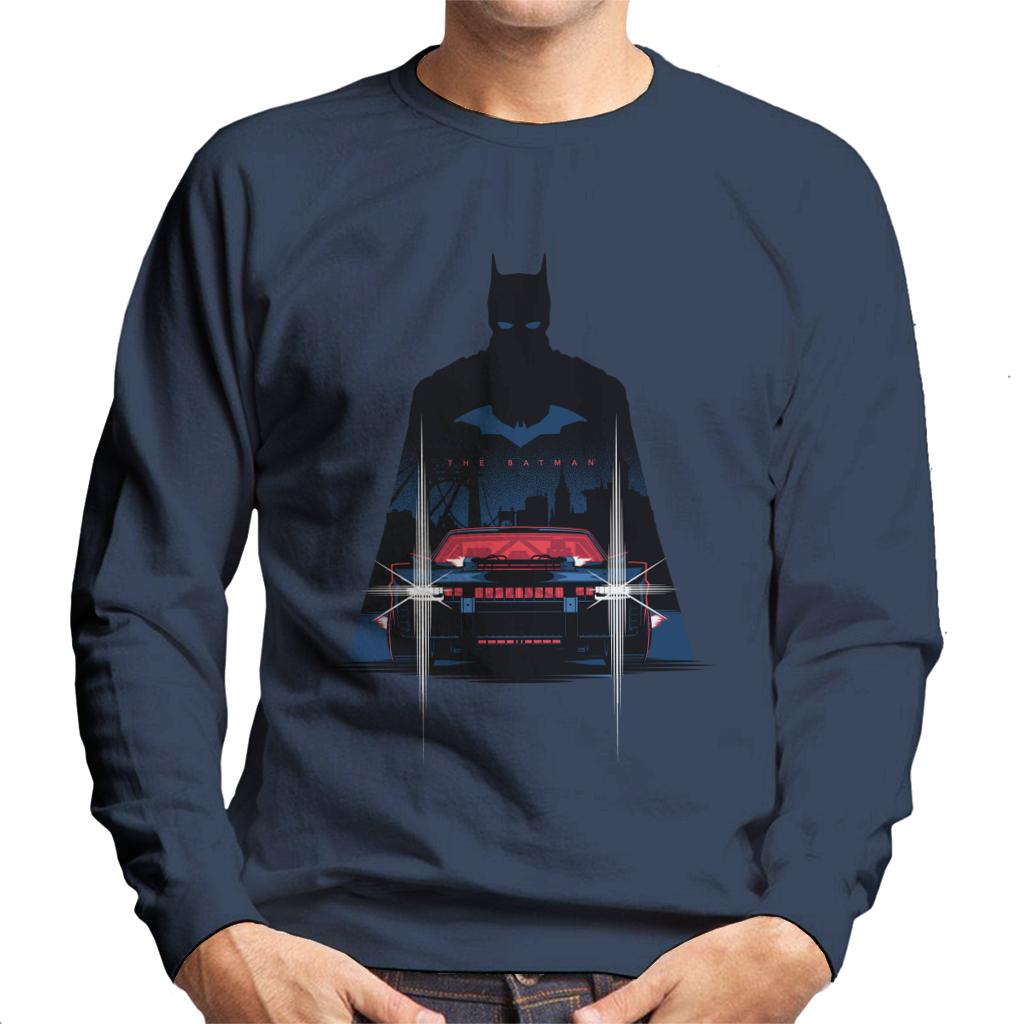 The Batman Silhouette Batmobile Men's Sweatshirt-ALL + EVERY