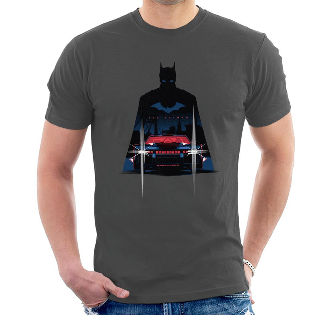 The Batman Silhouette Batmobile Men's T-Shirt-ALL + EVERY