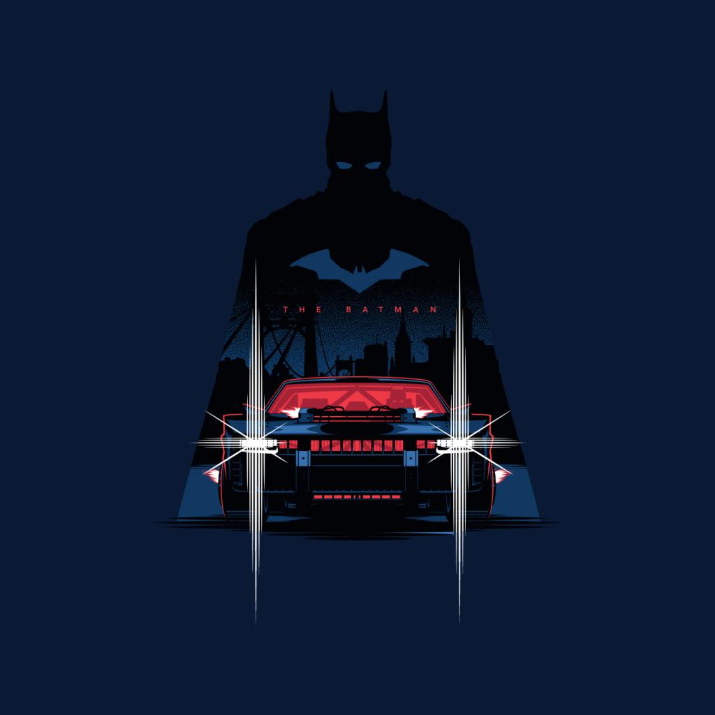 The Batman Silhouette Batmobile Men's T-Shirt-ALL + EVERY