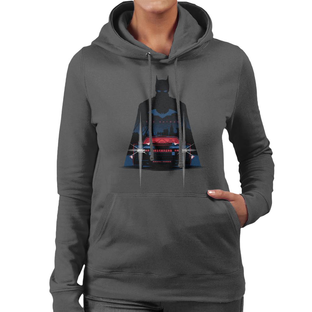 The Batman Silhouette Batmobile Women's Hooded Sweatshirt-ALL + EVERY