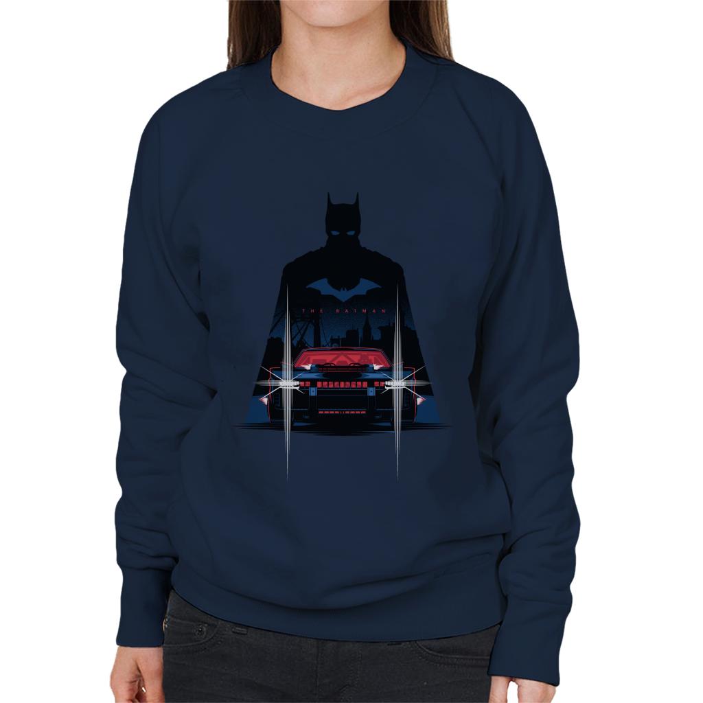 The Batman Silhouette Batmobile Women's Sweatshirt-ALL + EVERY