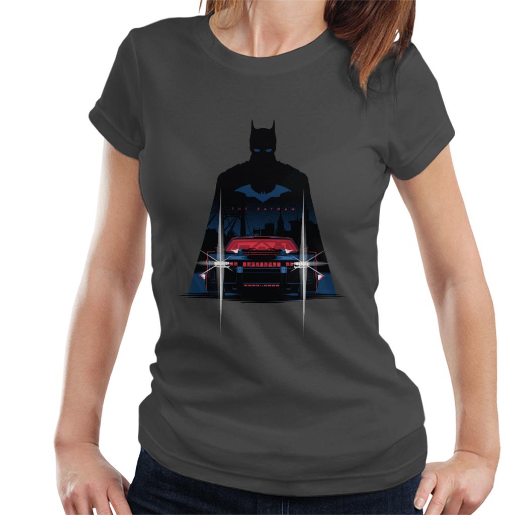 The Batman Silhouette Batmobile Women's T-Shirt-ALL + EVERY