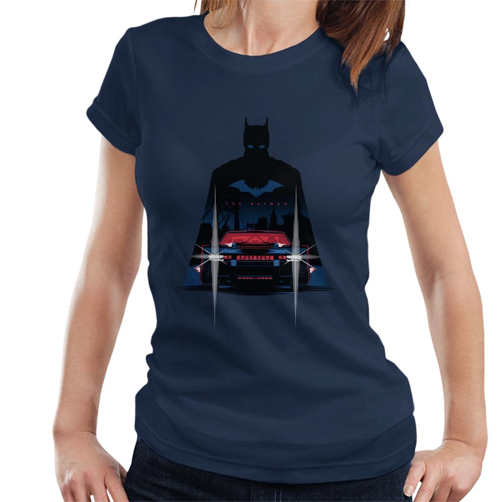 The Batman Silhouette Batmobile Women's T-Shirt-ALL + EVERY