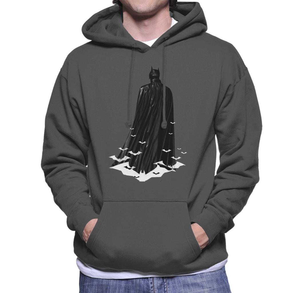 The Batman Cape White Bat Signals Men's Hooded Sweatshirt-ALL + EVERY