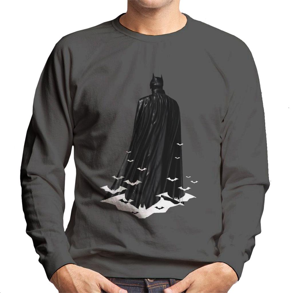 The Batman Cape White Bat Signals Men's Sweatshirt-ALL + EVERY