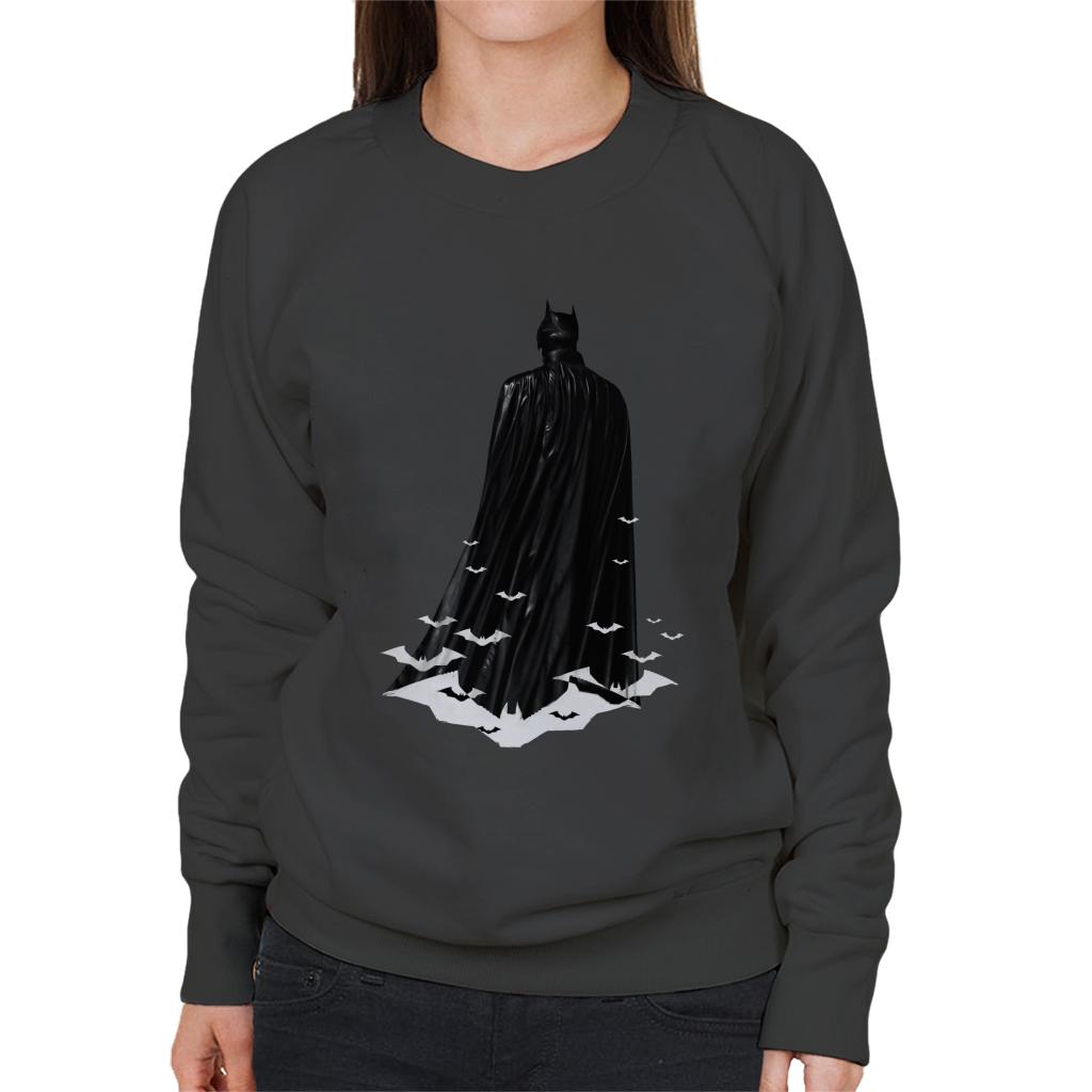 The Batman Cape White Bat Signals Women's Sweatshirt-ALL + EVERY