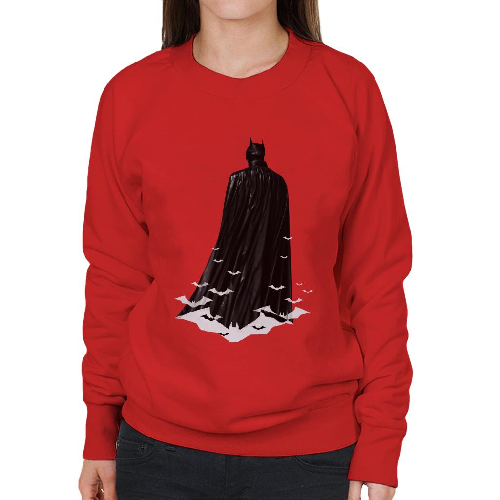 The Batman Cape White Bat Signals Women's Sweatshirt-ALL + EVERY
