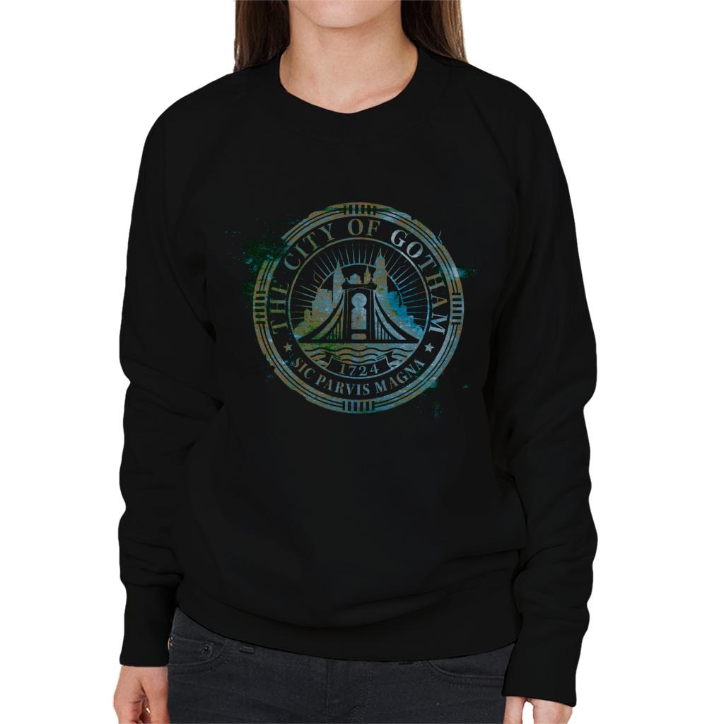 The Batman The City Of Gotham Badge Women's Sweatshirt-ALL + EVERY