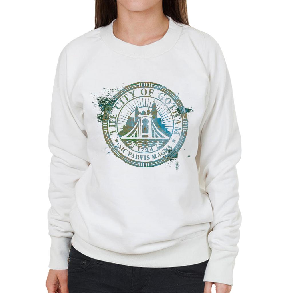 The Batman The City Of Gotham Badge Women's Sweatshirt-ALL + EVERY