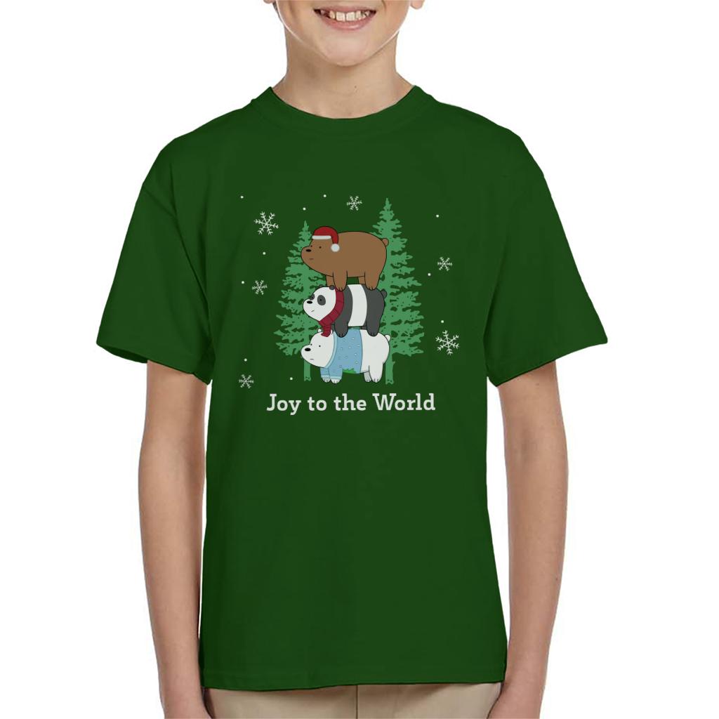 We Bare Bears Christmas Joy To The World Kid's T-Shirt-ALL + EVERY