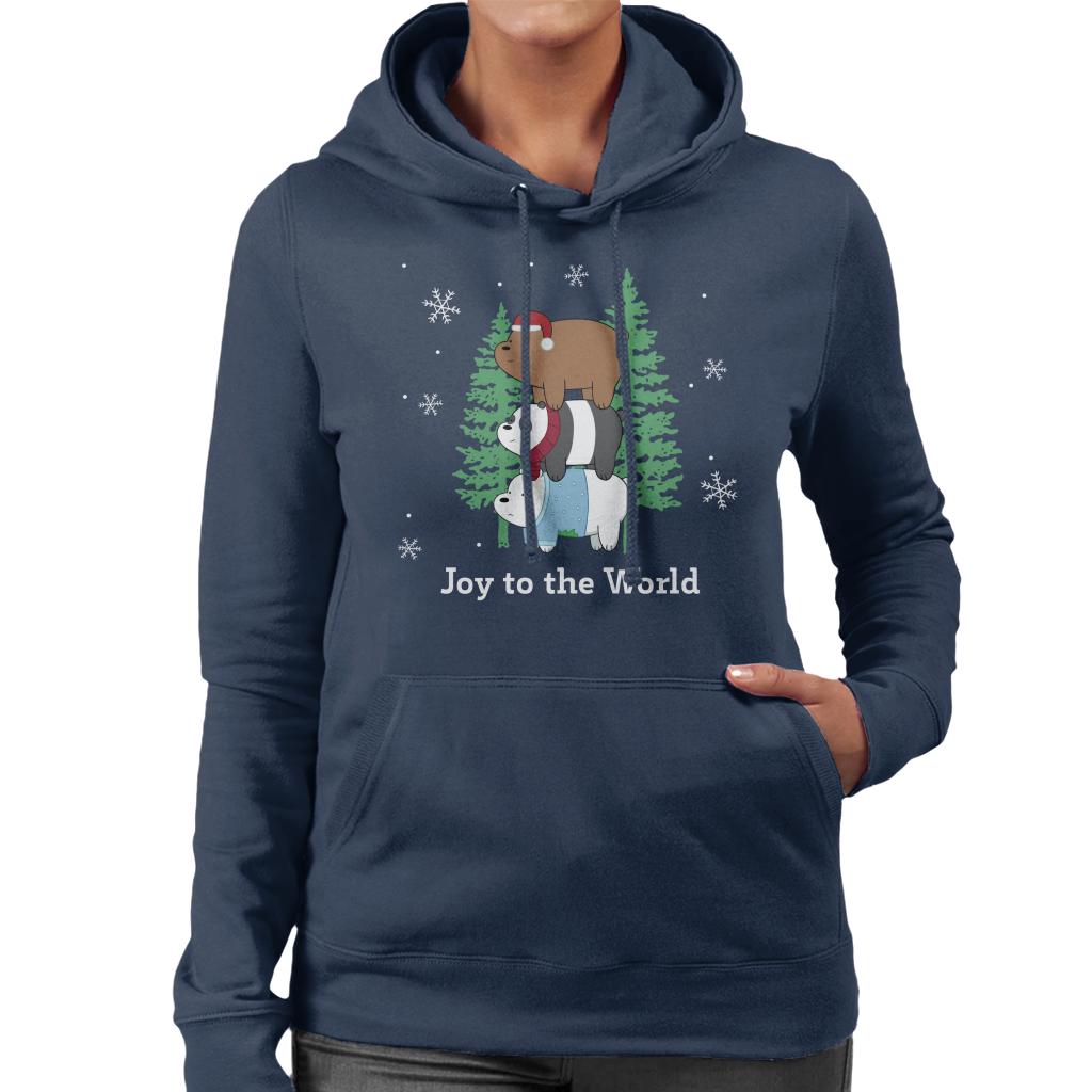 We Bare Bears Christmas Joy To The World Women's Hooded Sweatshirt-ALL + EVERY