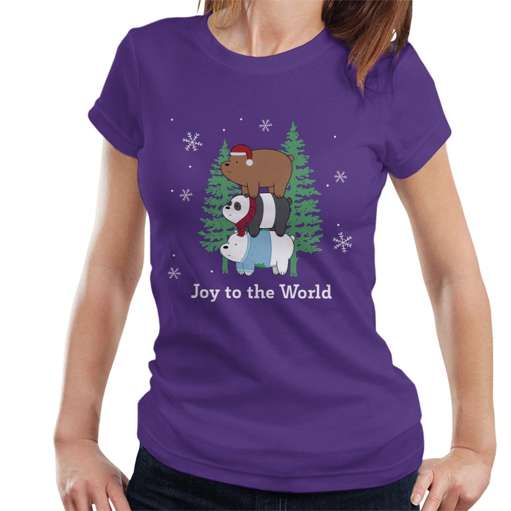 We Bare Bears Christmas Joy To The World Women's T-Shirt-ALL + EVERY