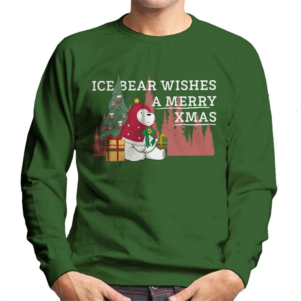 We Bare Bears Christmas Ice Bear Wishes A Merry Xmas Men's Sweatshirt-ALL + EVERY