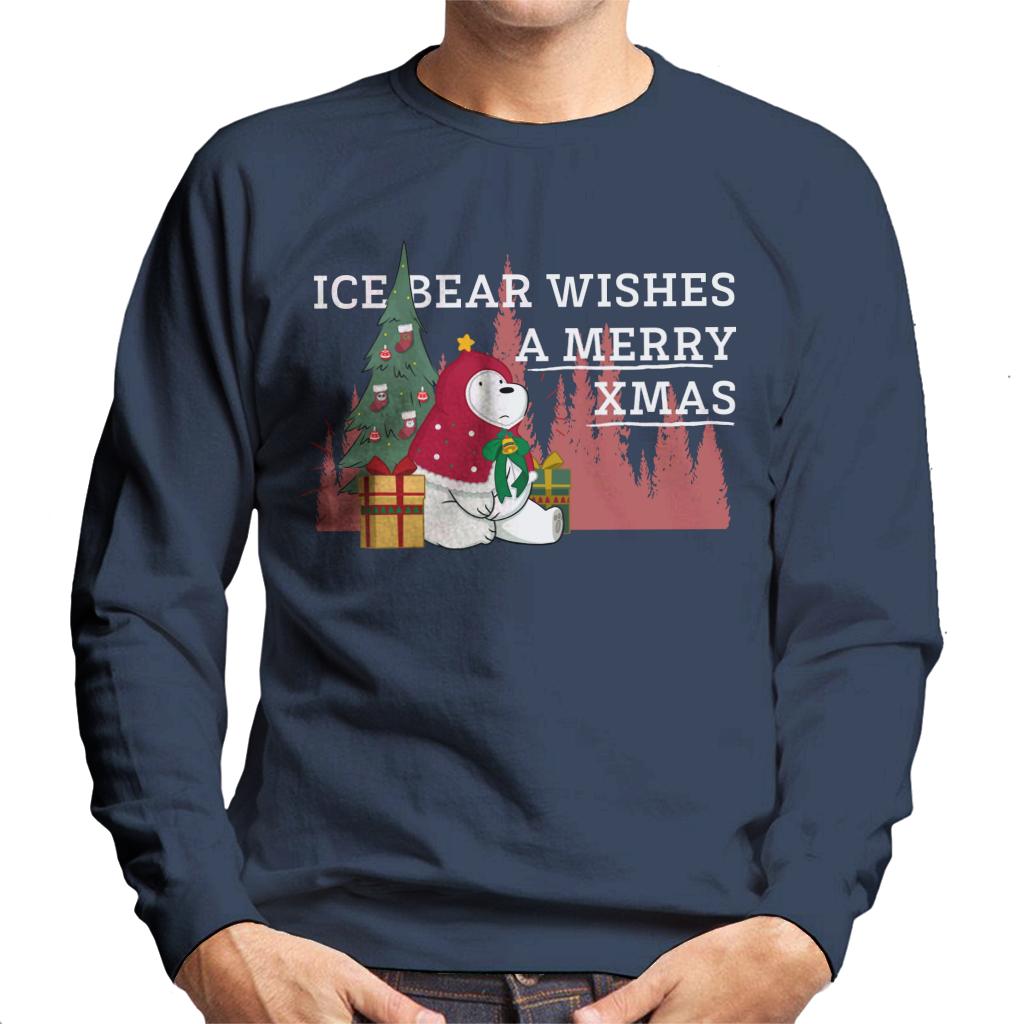 We Bare Bears Christmas Ice Bear Wishes A Merry Xmas Men's Sweatshirt-ALL + EVERY