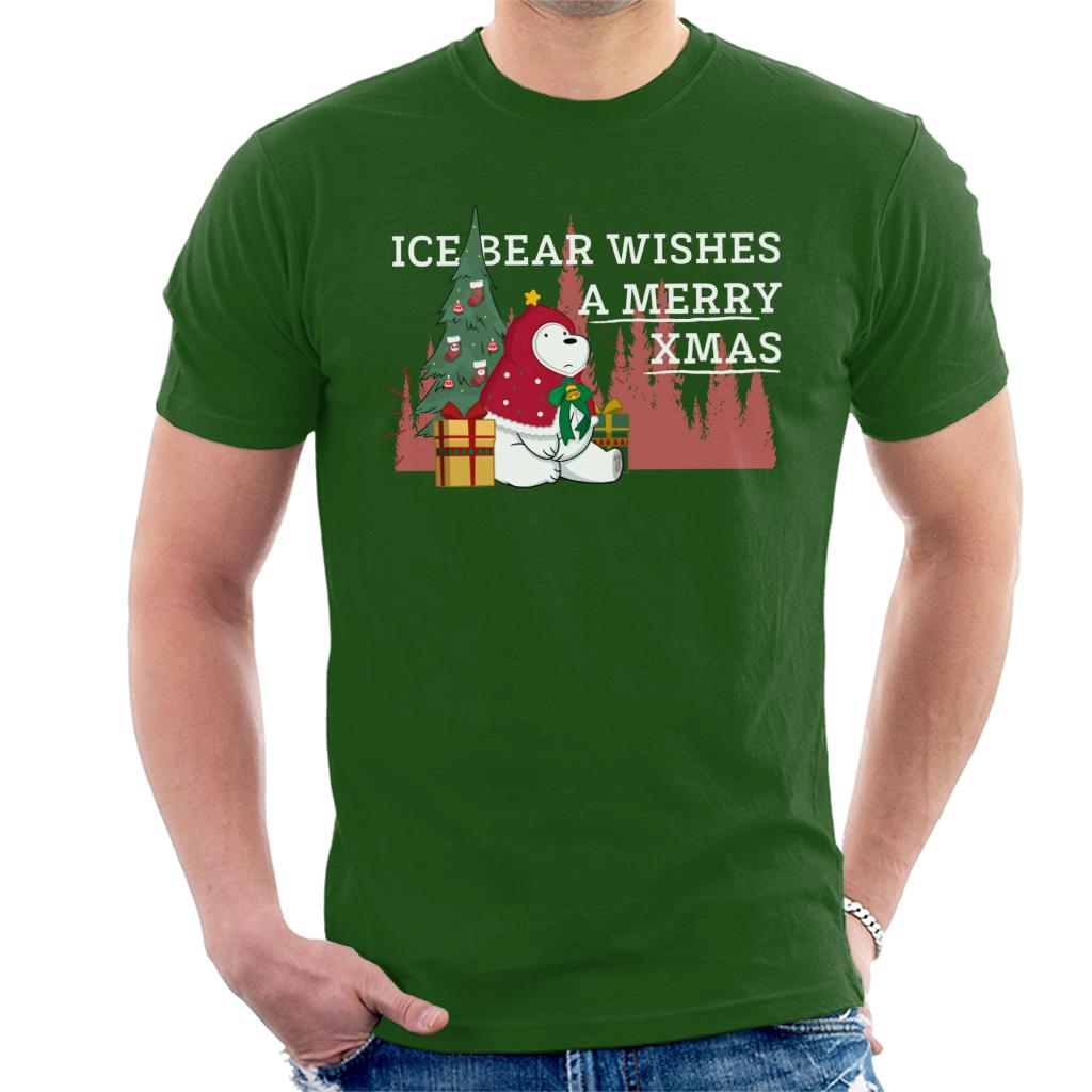 We Bare Bears Christmas Ice Bear Wishes A Merry Xmas Men's T-Shirt-ALL + EVERY