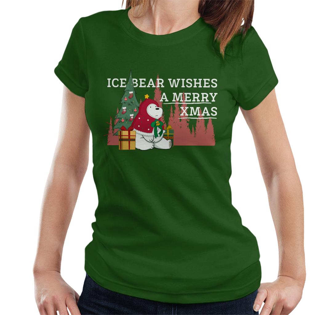 We Bare Bears Christmas Ice Bear Wishes A Merry Xmas Women's T-Shirt-ALL + EVERY