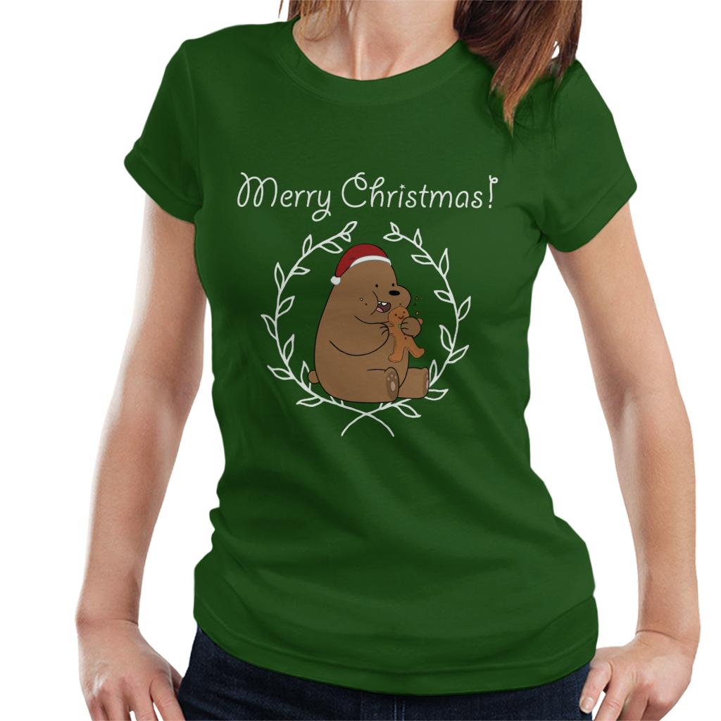 We Bare Bears Christmas Gingerbread Man Merry Xmas Women's T-Shirt-ALL + EVERY