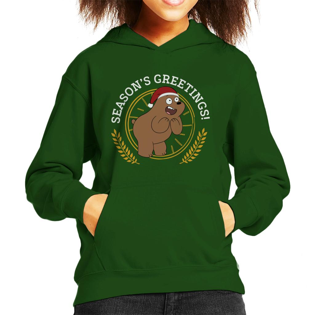 We Bare Bears Christmas Season's Greetings Kid's Hooded Sweatshirt-ALL + EVERY