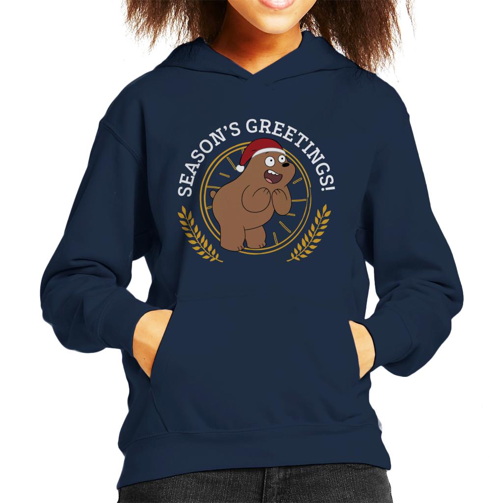 We Bare Bears Christmas Season's Greetings Kid's Hooded Sweatshirt-ALL + EVERY