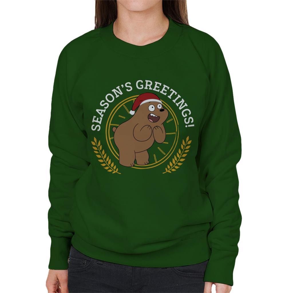 We Bare Bears Christmas Season's Greetings Women's Sweatshirt-ALL + EVERY