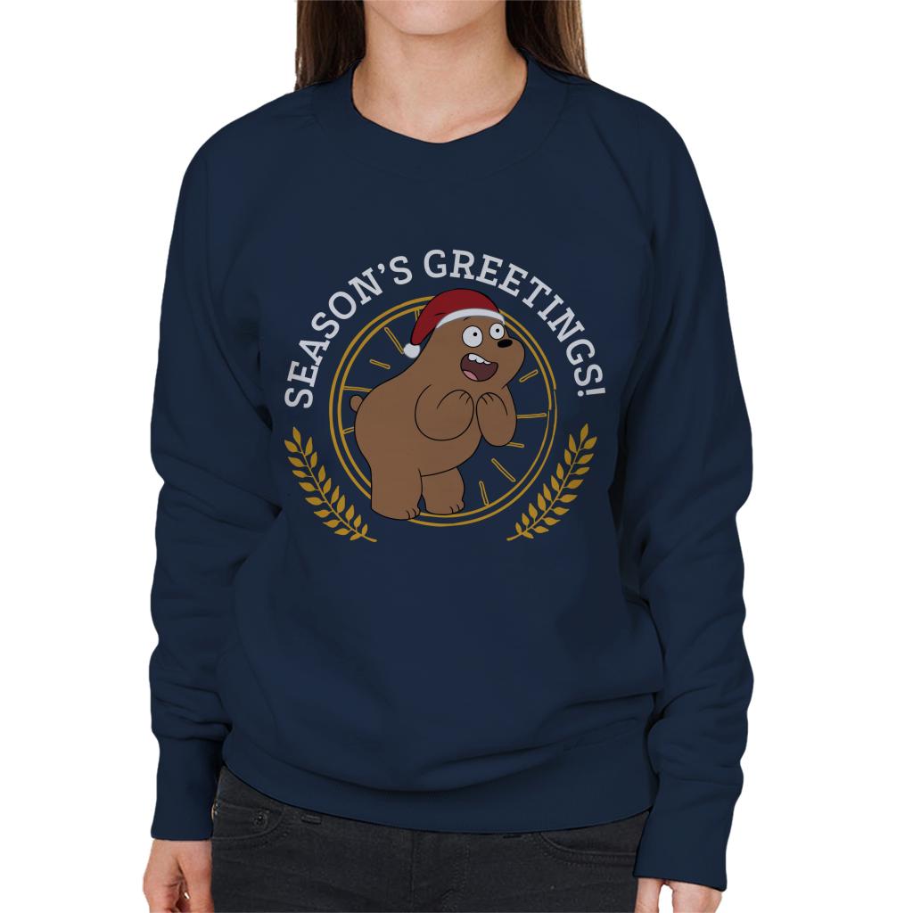 We Bare Bears Christmas Season's Greetings Women's Sweatshirt-ALL + EVERY