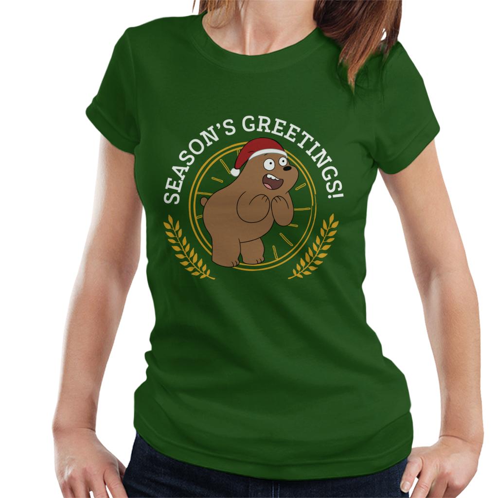 We Bare Bears Christmas Season's Greetings Women's T-Shirt-ALL + EVERY