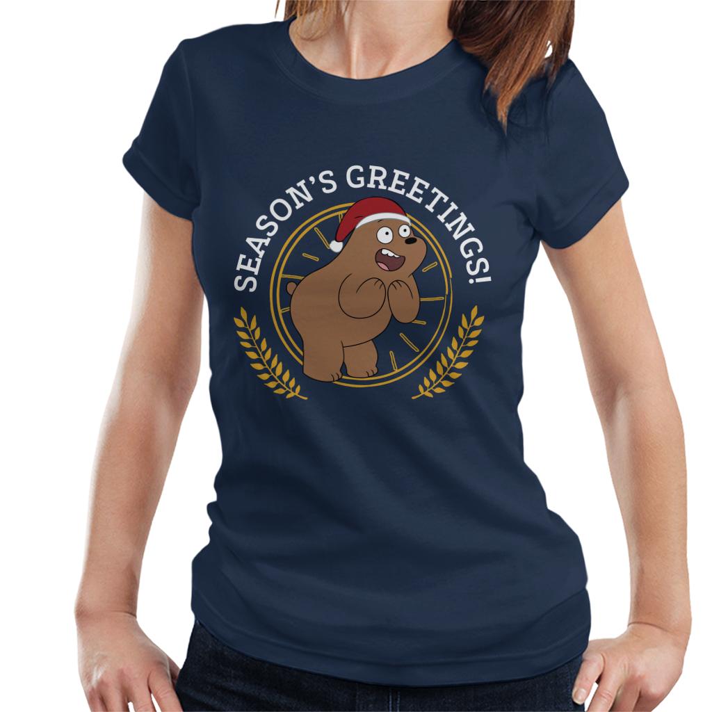 We Bare Bears Christmas Season's Greetings Women's T-Shirt-ALL + EVERY