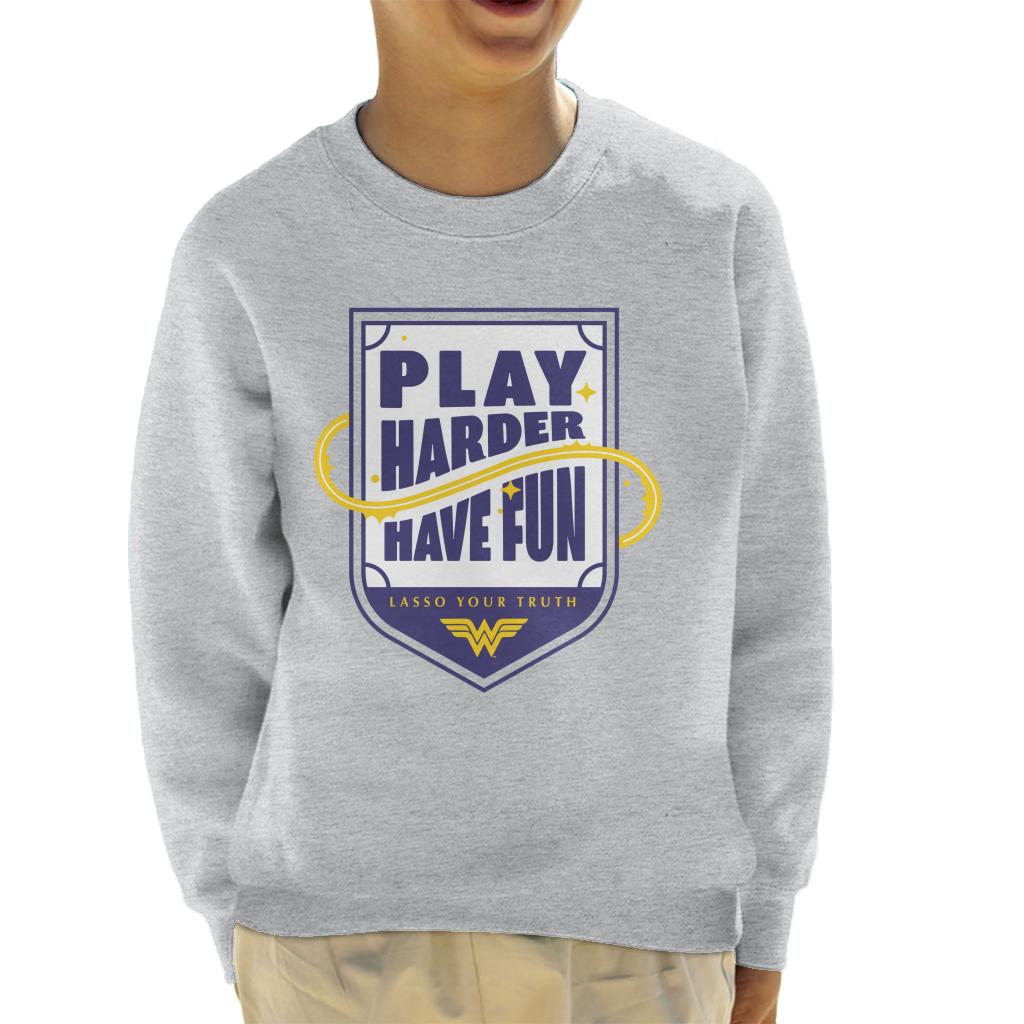 Wonder Woman Sports Play Harder Lasso Your Truth Kid's Sweatshirt-ALL + EVERY