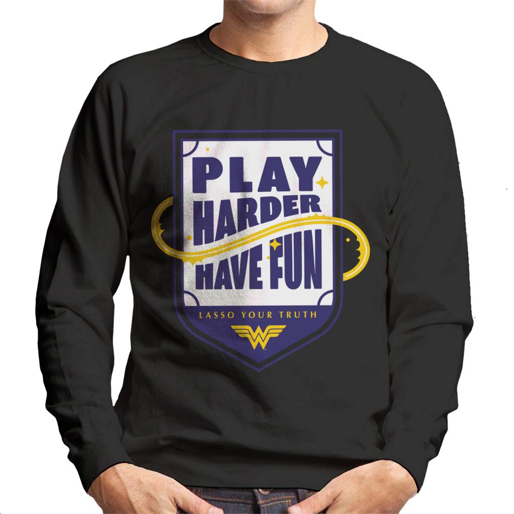 Wonder Woman Sports Play Harder Lasso Your Truth Men's Sweatshirt-ALL + EVERY