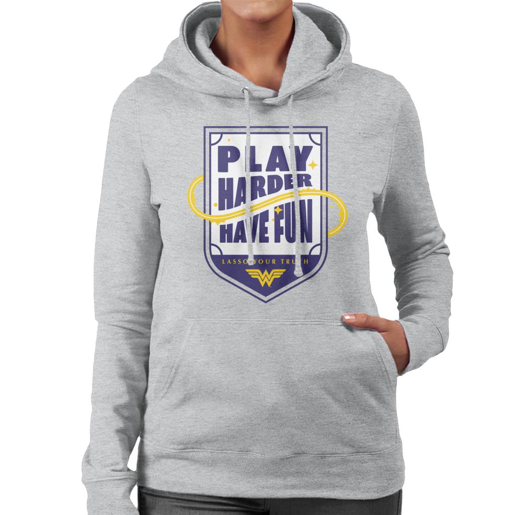 Wonder Woman Sports Play Harder Lasso Your Truth Women's Hooded Sweatshirt-ALL + EVERY