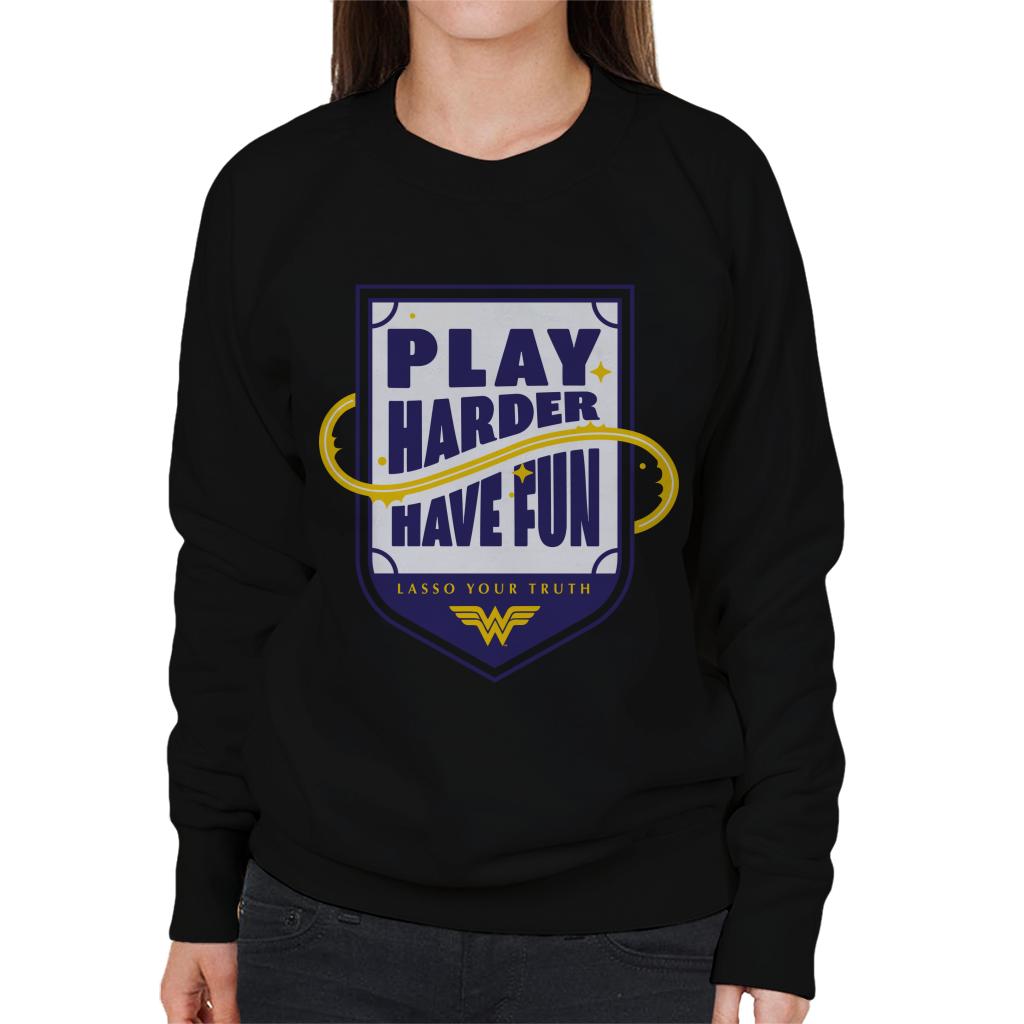 Wonder Woman Sports Play Harder Lasso Your Truth Women's Sweatshirt-ALL + EVERY