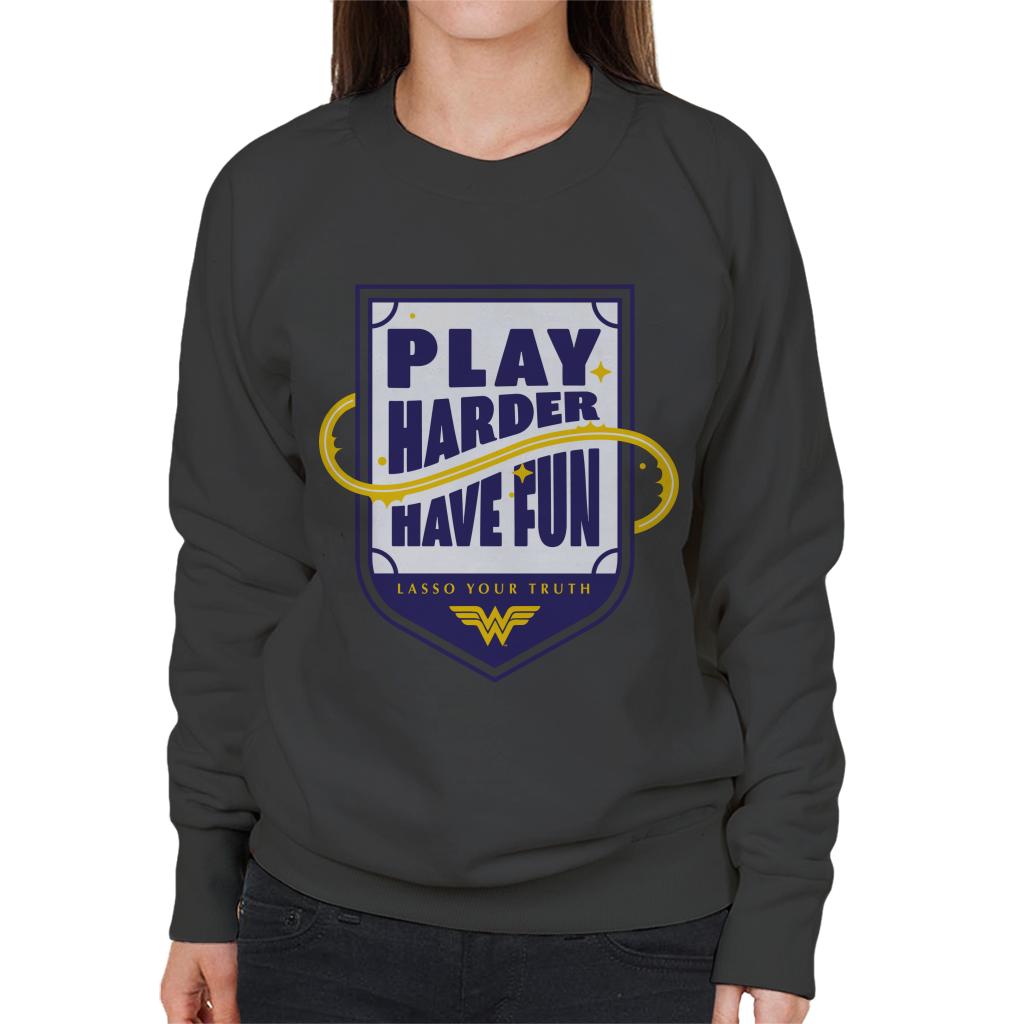 Wonder Woman Sports Play Harder Lasso Your Truth Women's Sweatshirt-ALL + EVERY