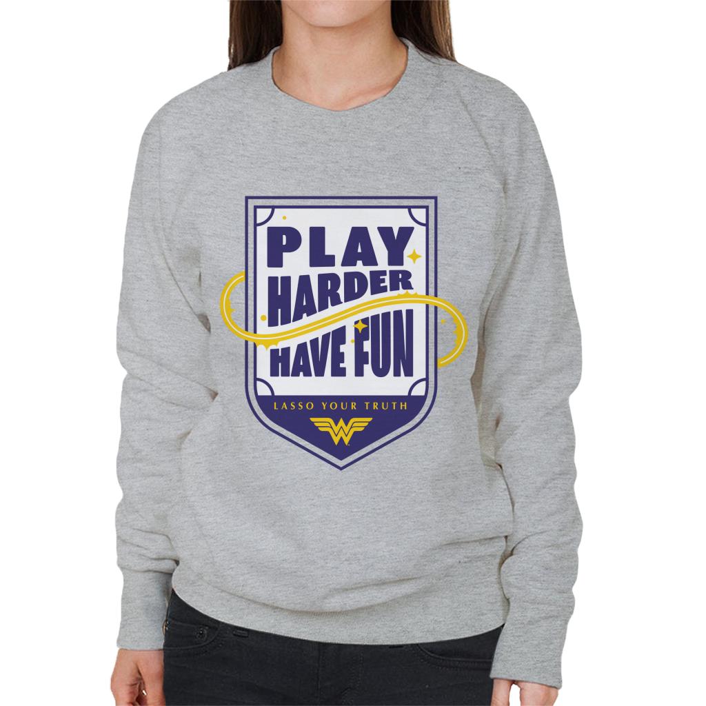 Wonder Woman Sports Play Harder Lasso Your Truth Women's Sweatshirt-ALL + EVERY