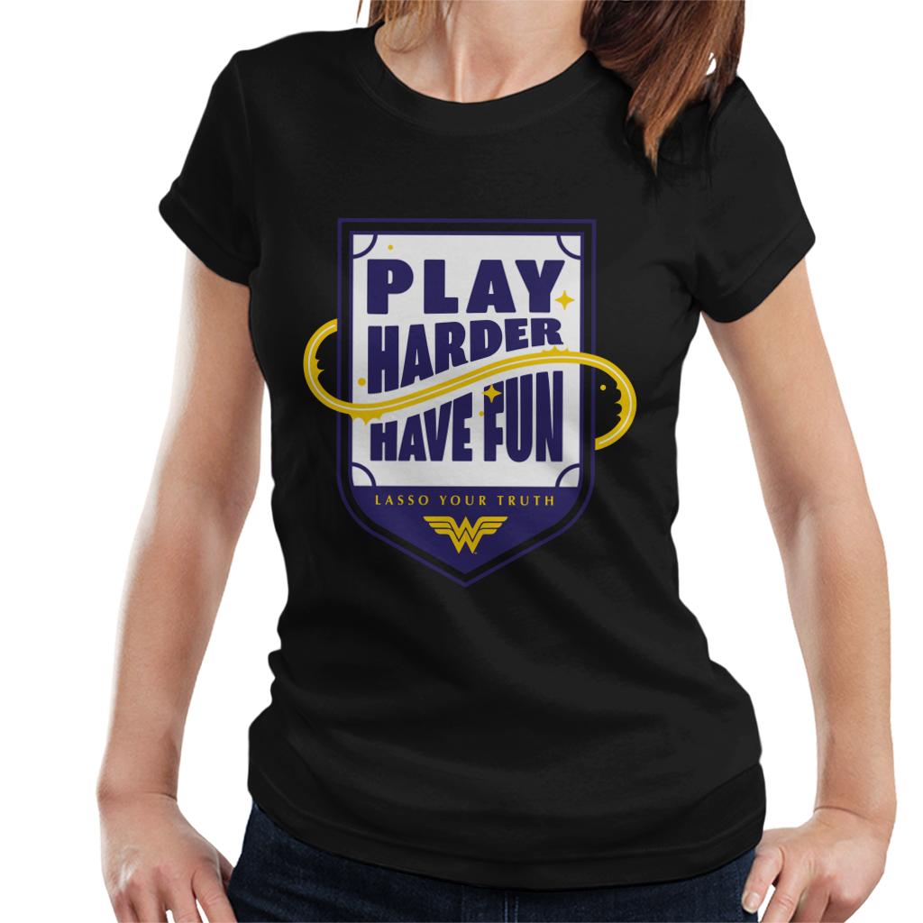 Wonder Woman Sports Play Harder Lasso Your Truth Women's T-Shirt-ALL + EVERY