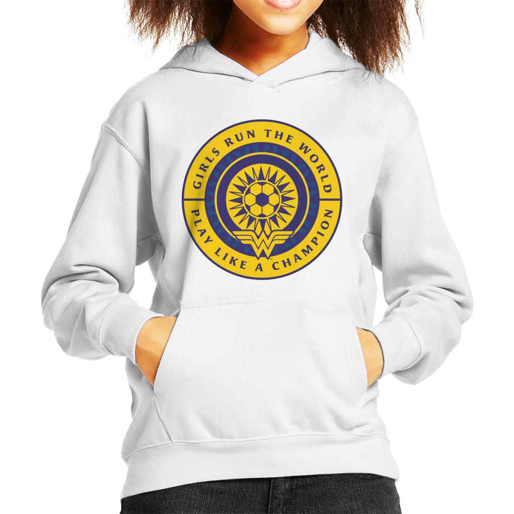 Wonder Woman Sports Girls Run The World Kid's Hooded Sweatshirt-ALL + EVERY