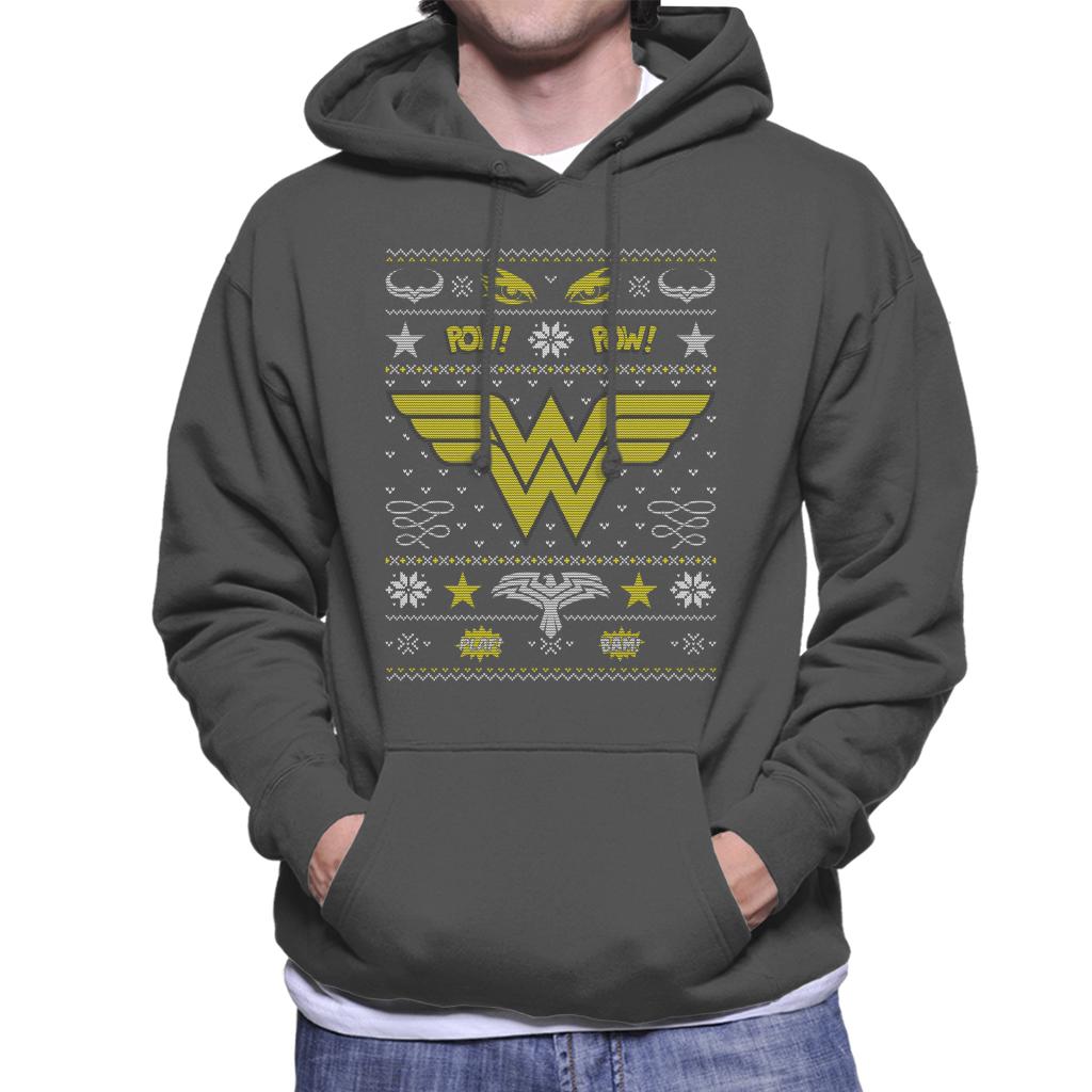 Wonder Woman Christmas Pow Pow Men's Hooded Sweatshirt-ALL + EVERY