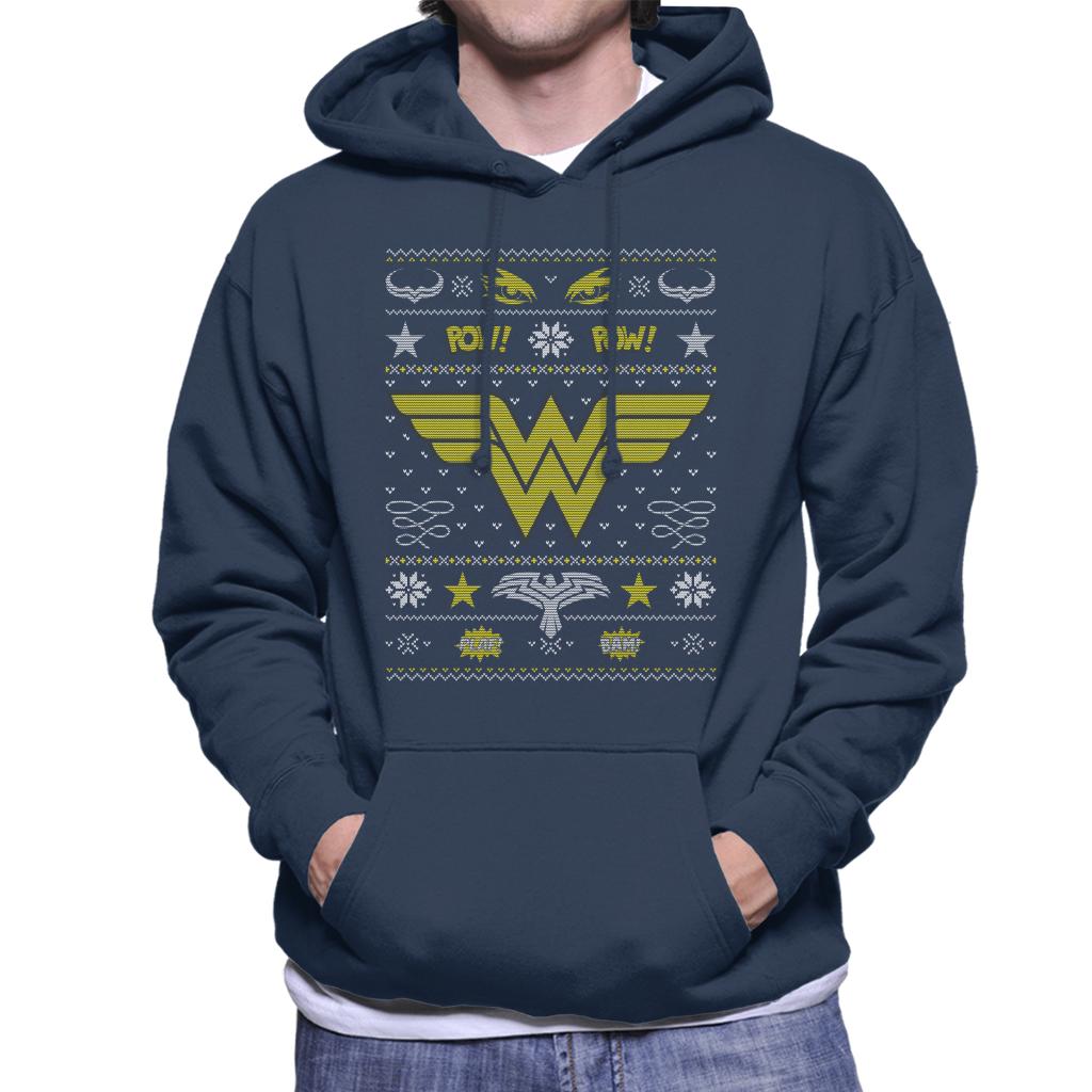 Wonder Woman Christmas Pow Pow Men's Hooded Sweatshirt-ALL + EVERY