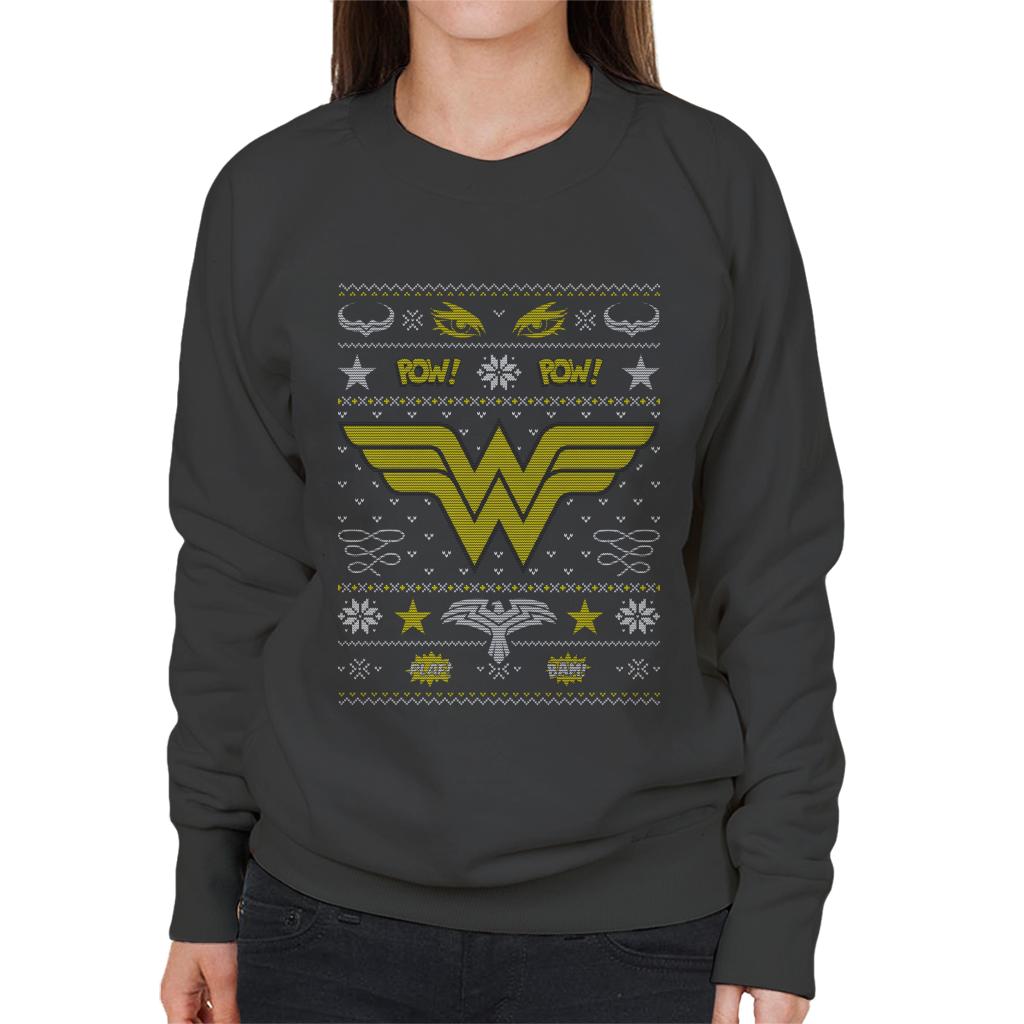 Wonder Woman Christmas Pow Pow Women's Sweatshirt-ALL + EVERY