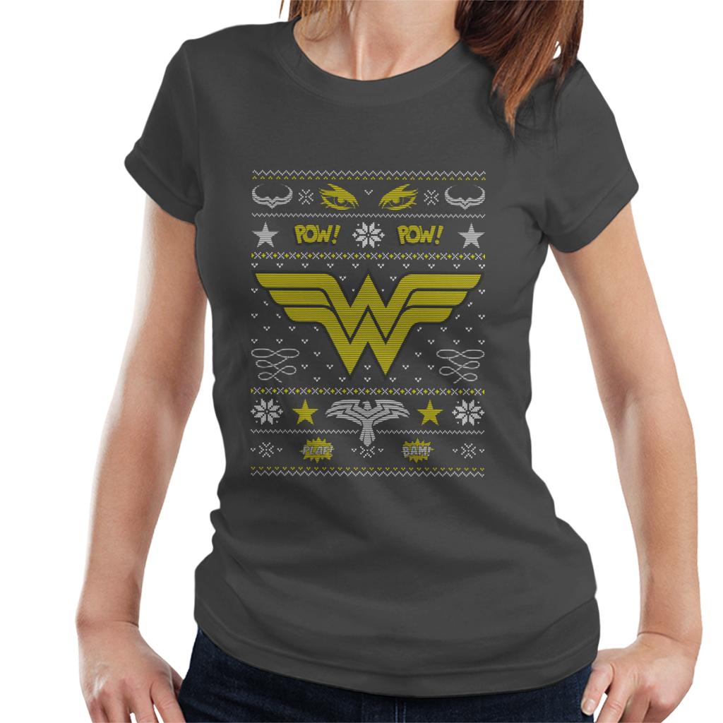 Wonder Woman Christmas Pow Pow Women's T-Shirt-ALL + EVERY