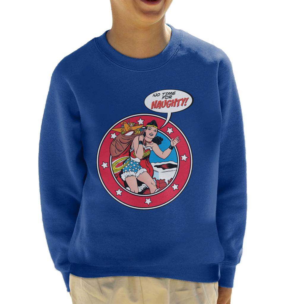 Wonder Woman Christmas No Time For Naughty Kid's Sweatshirt-ALL + EVERY