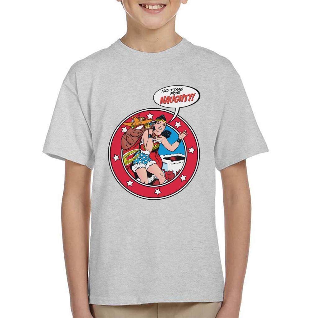 Wonder Woman Christmas No Time For Naughty Kid's T-Shirt-ALL + EVERY