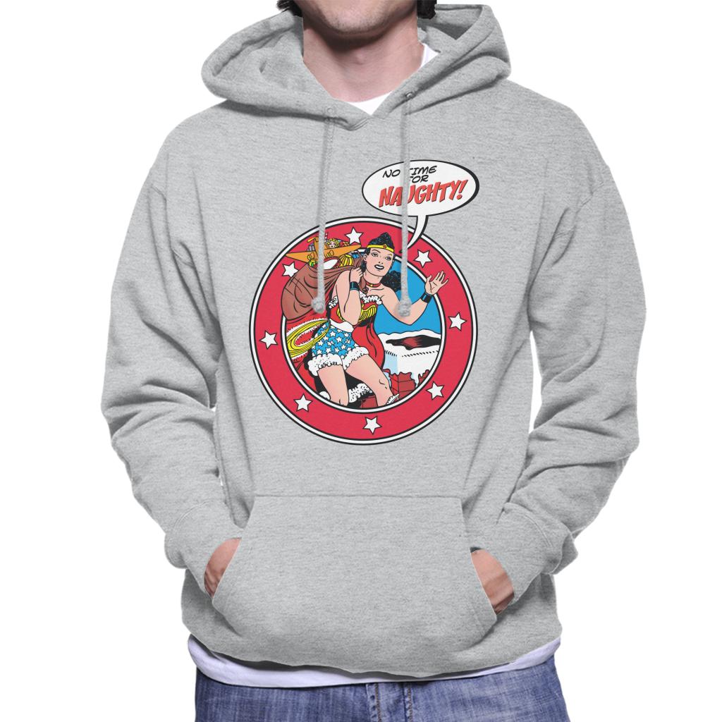 Wonder Woman Christmas No Time For Naughty Men's Hooded Sweatshirt-ALL + EVERY