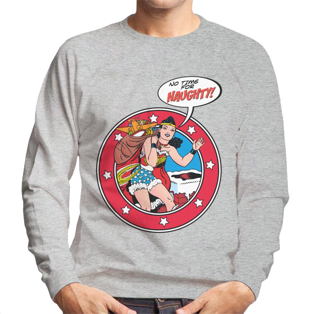 Wonder Woman Christmas No Time For Naughty Men's Sweatshirt-ALL + EVERY