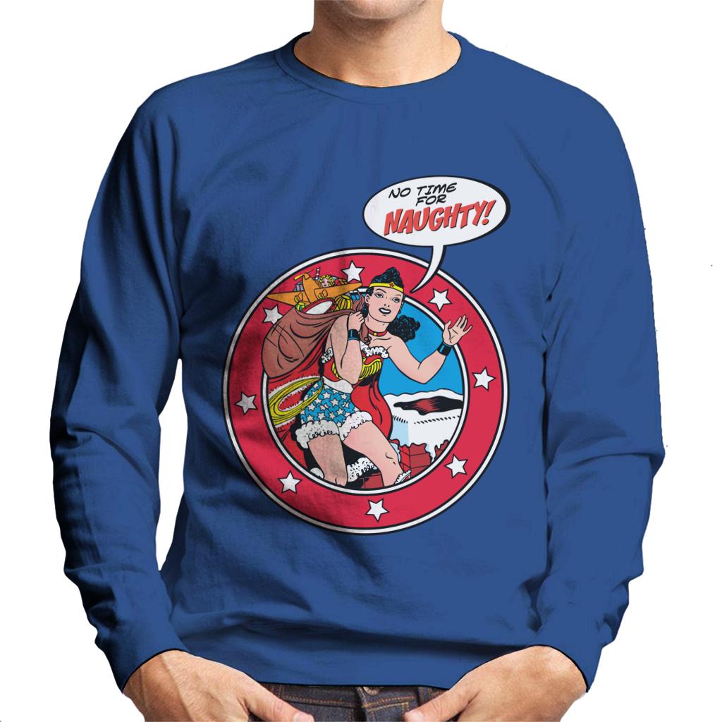 Wonder Woman Christmas No Time For Naughty Men's Sweatshirt-ALL + EVERY